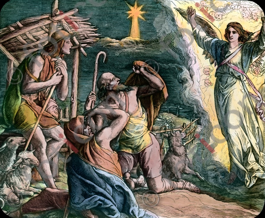 Ein Engel verkündet den Hirten die Geburt Christi | An angel announces to shepherds the birth of Christ (simon-101-014.jpg)